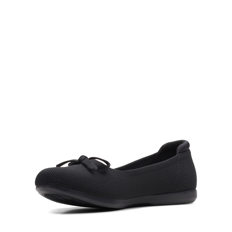 Black Clarks Carly Hope Knit Women's Flat Shoes | 61792-WNZE