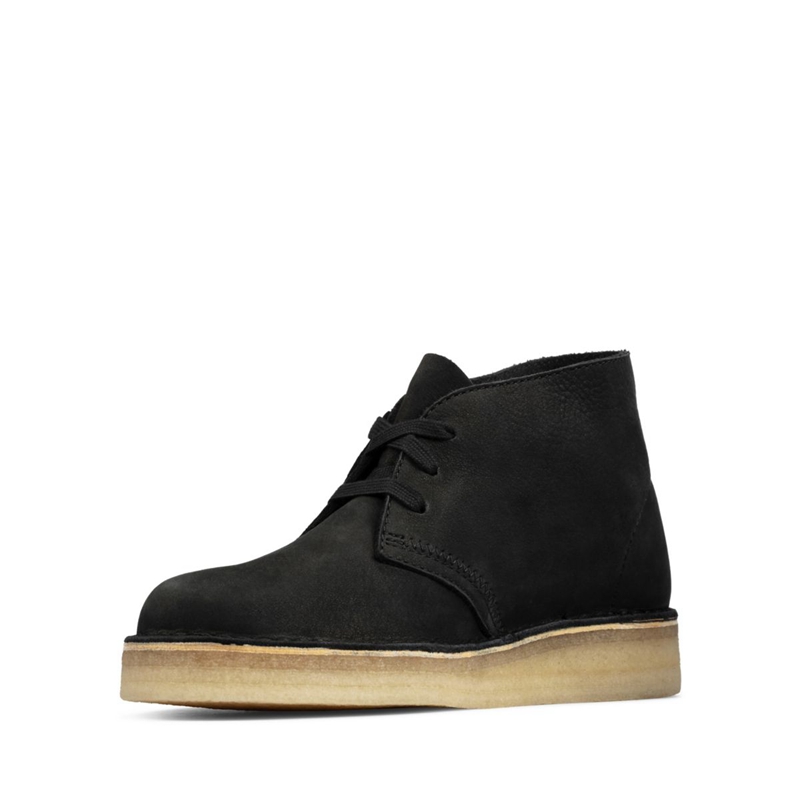 Black Clarks Coal Nubuck Women's Desert Boots | 02549-PHEJ