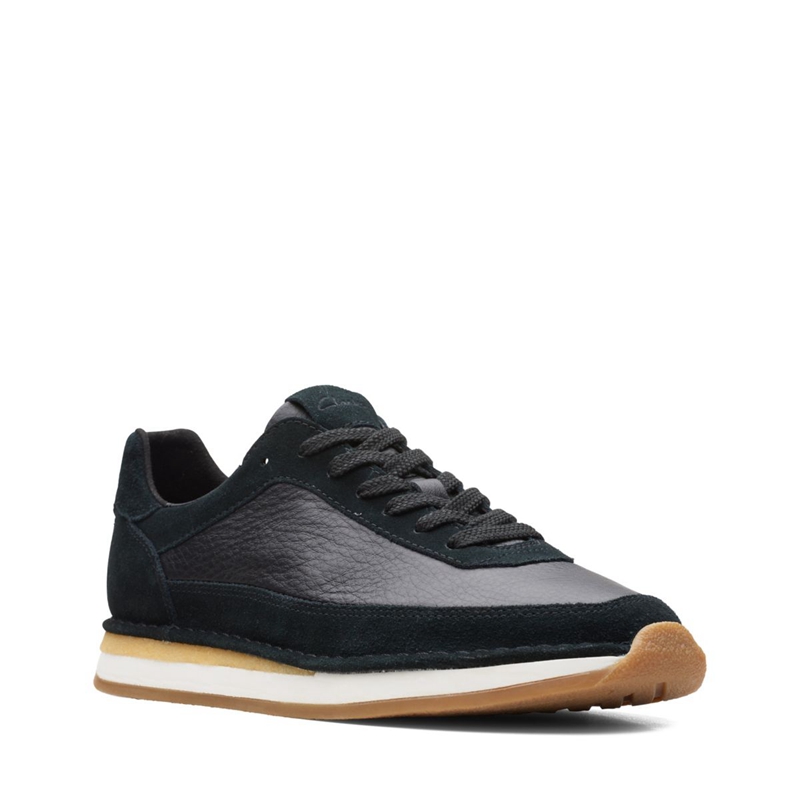 Black Clarks Craft Run Lace Combi Men's Sneakers | 68023-MZQR