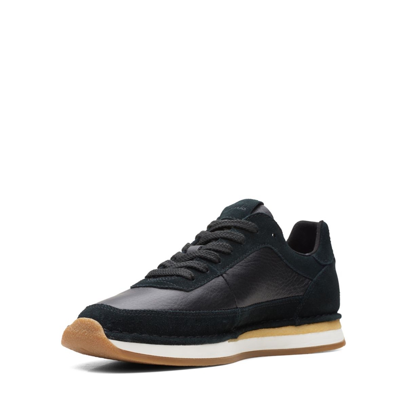 Black Clarks Craft Run Lace Combi Men's Sneakers | 68023-MZQR