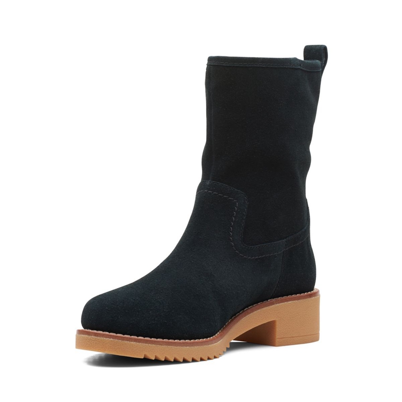 Black Clarks Eden Mid Hi Sde Women's Booties | 06178-CWPT