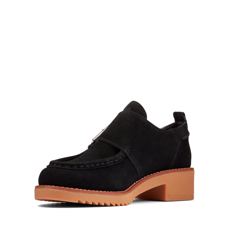 Black Clarks Eden Mid Monk Sde Women's Loafers | 14250-MAXZ