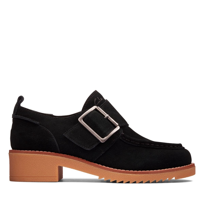 Black Clarks Eden Mid Monk Sde Women\'s Loafers | 14250-MAXZ