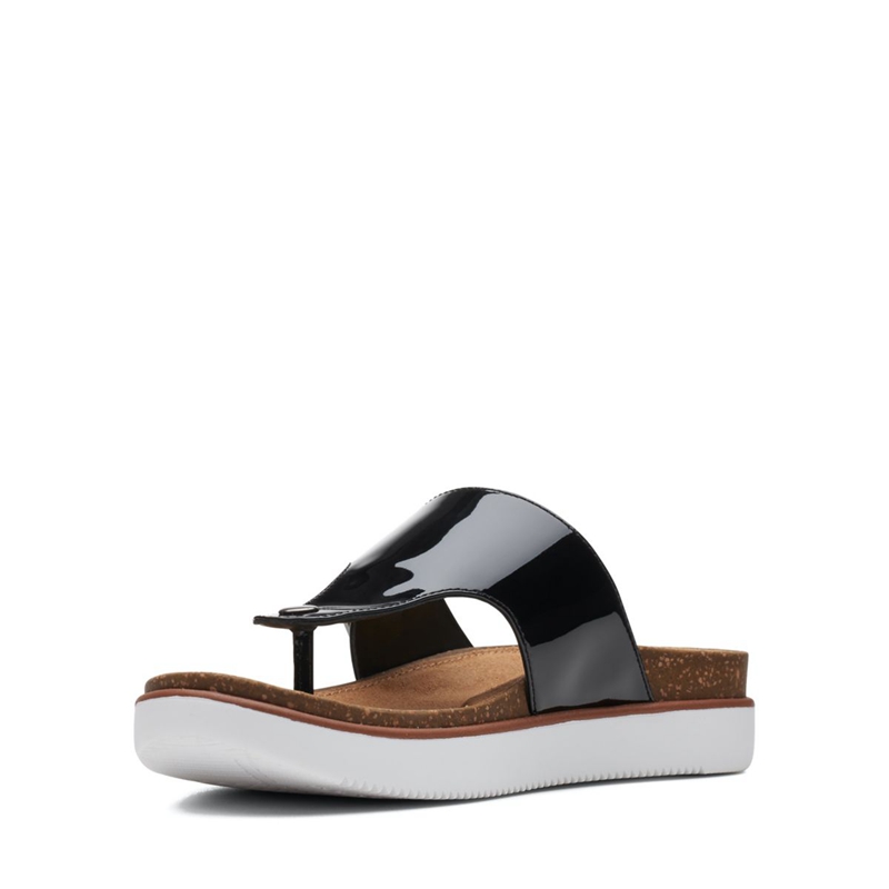 Black Clarks Elayne Step Pat Lea Women's Sandals | 94176-AHOC