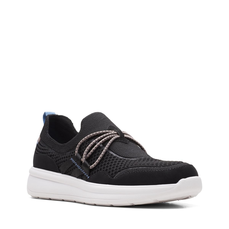 Black Clarks Ezera Run Combi Women's Slip Ons | 82501-LWIS