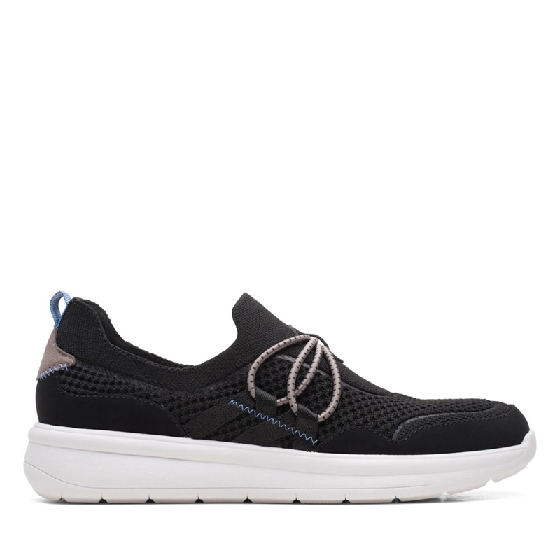 Black Clarks Ezera Run Combi Women\'s Slip Ons | 82501-LWIS