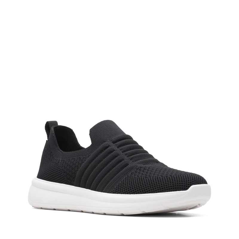 Black Clarks Ezera Walk Knit Women's Sneakers | 67501-MUIH