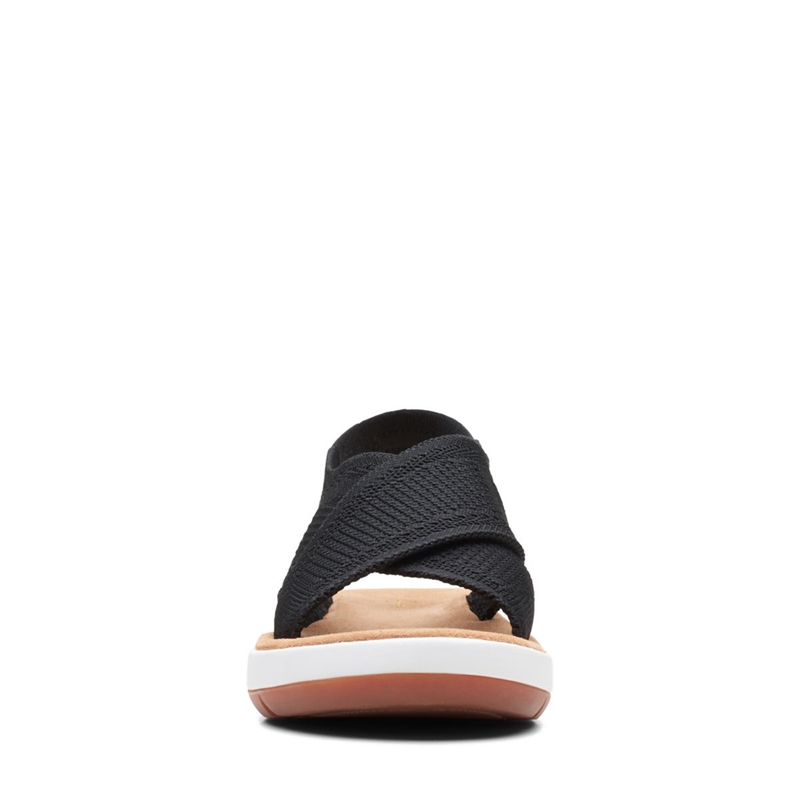 Black Clarks Jemsa Dash Knit Women's Sandals | 03275-YUKD