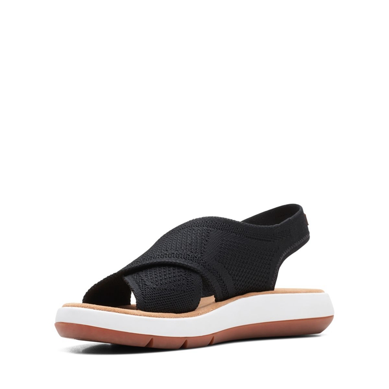 Black Clarks Jemsa Dash Knit Women's Sandals | 03275-YUKD