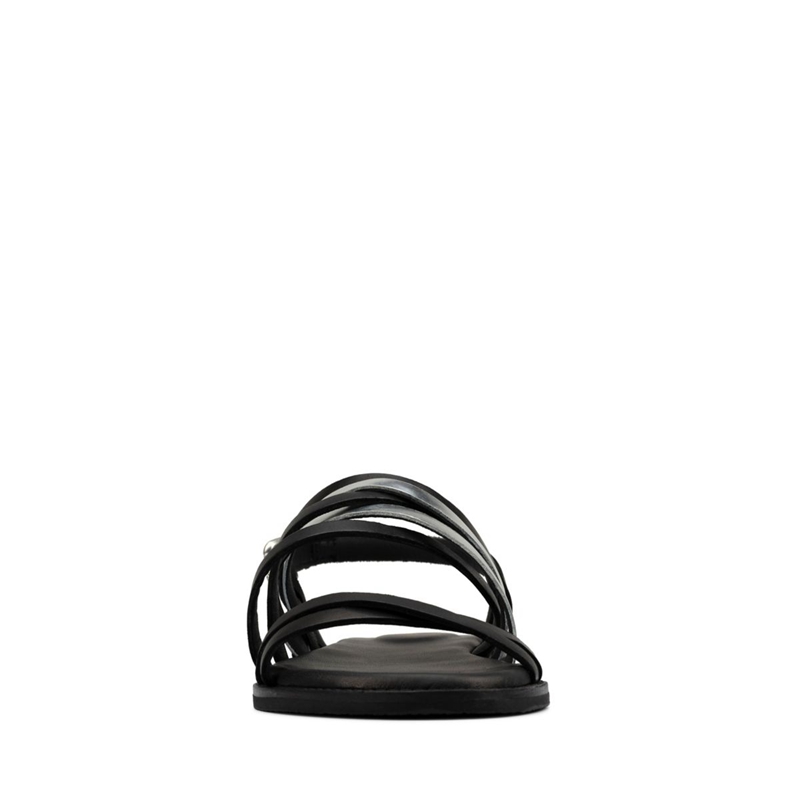 Black Clarks Karsea Ankle Combi Lea Women's Sandals | 69583-MTBA