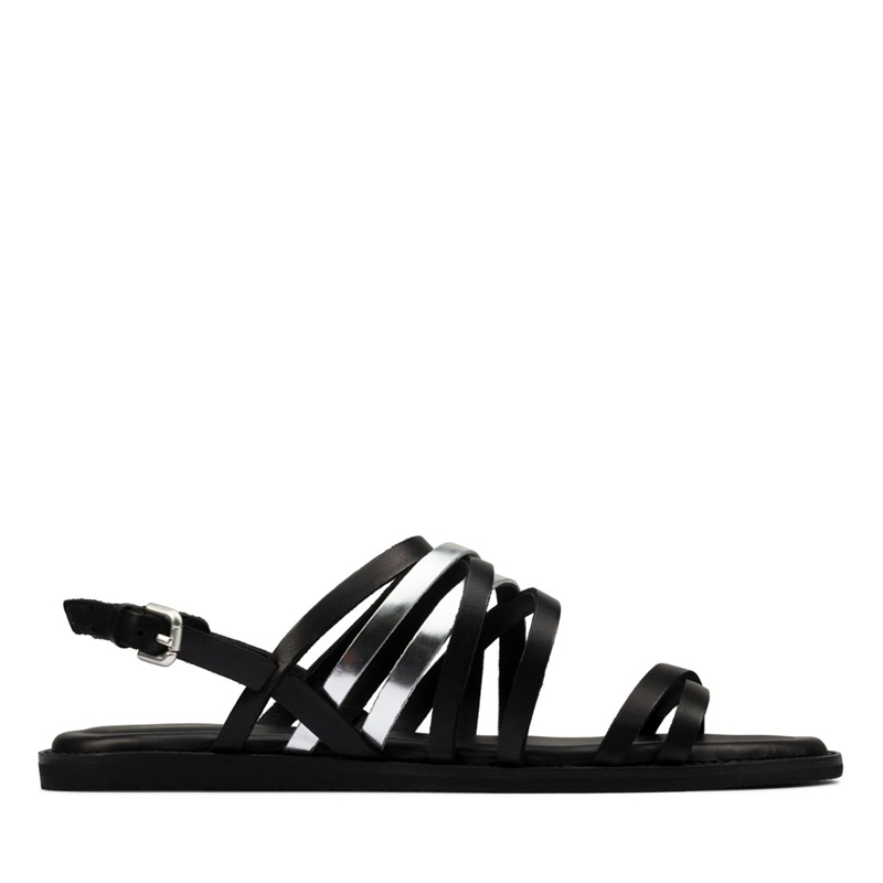 Black Clarks Karsea Ankle Combi Lea Women\'s Sandals | 69583-MTBA