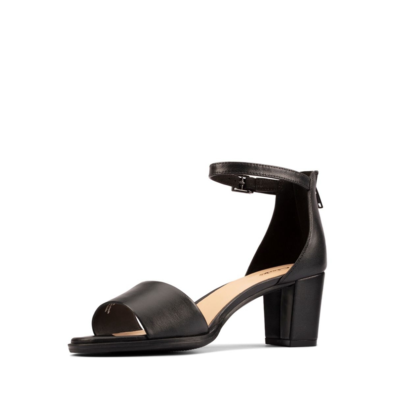 Black Clarks Kaylin 60 2 Part Leather Women's Sandals | 23147-GWIU