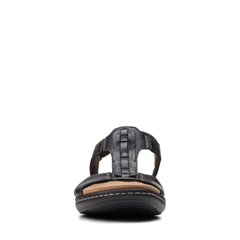 Black Clarks Laurieann Kay Leather Women's Sandals | 85106-WSOI