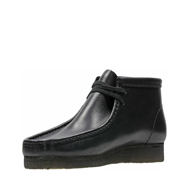 Black Clarks Leather Men's Booties | 46358-XJCZ