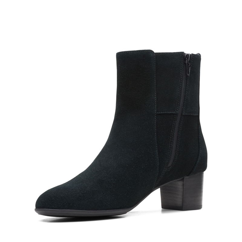 Black Clarks Linnae Up Sde Women's Heeled Boots | 46975-WUVG