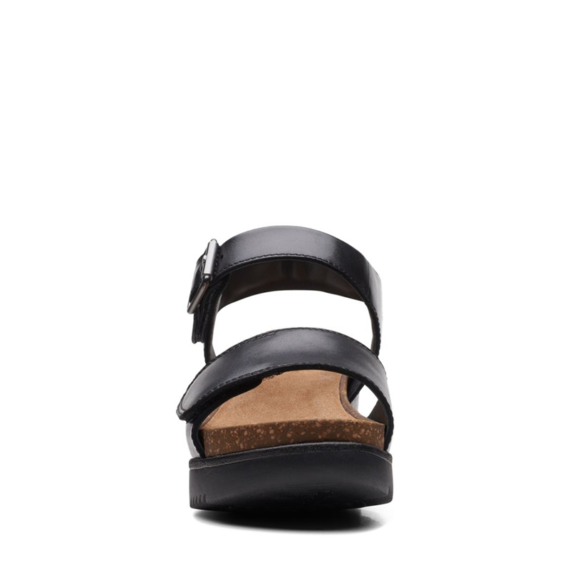 Black Clarks Lizby Strap Leather Women's Sandals | 72458-RMSJ