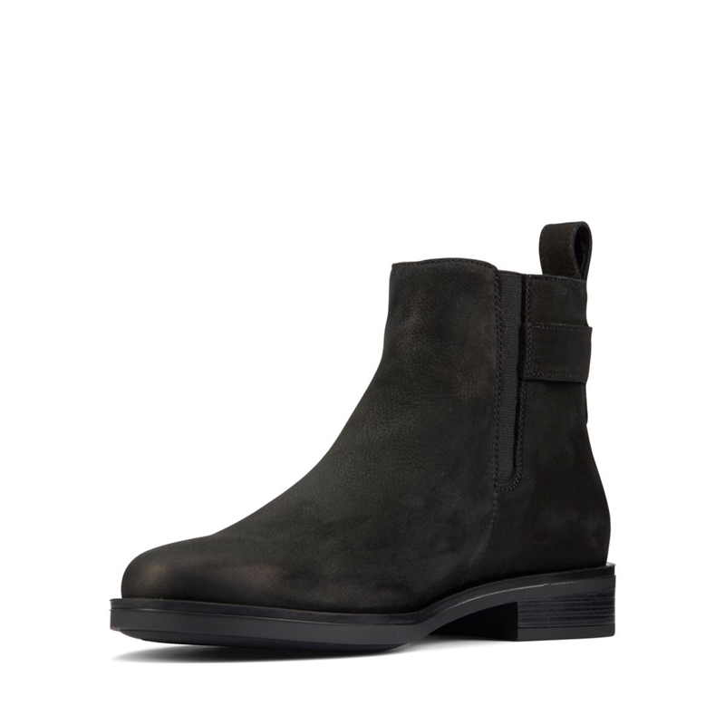 Black Clarks Memi Lo Nubuck Women's Chelsea Boots | 14309-SIDK