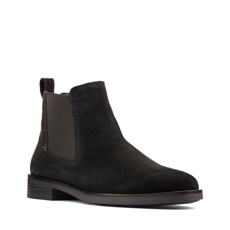 Black Clarks Memi Top Croc Women's Chelsea Boots | 09735-XILJ