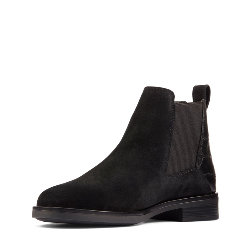 Black Clarks Memi Top Croc Women's Chelsea Boots | 09735-XILJ