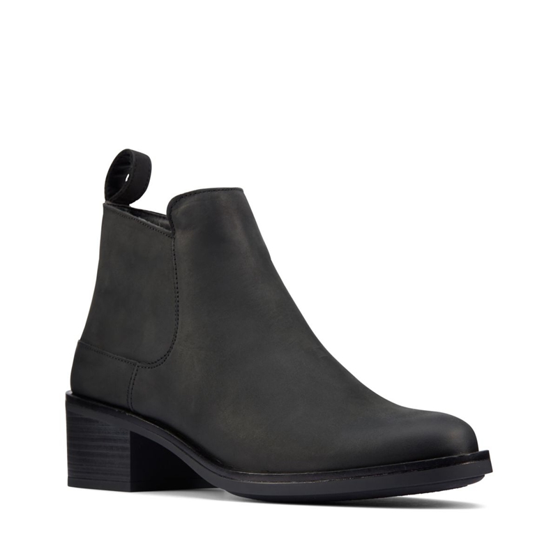 Black Clarks Memi Zip Leather Women's Chelsea Boots | 05936-GLER