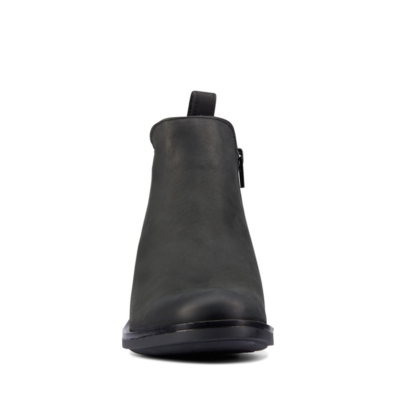 Black Clarks Memi Zip Leather Women's Chelsea Boots | 05936-GLER