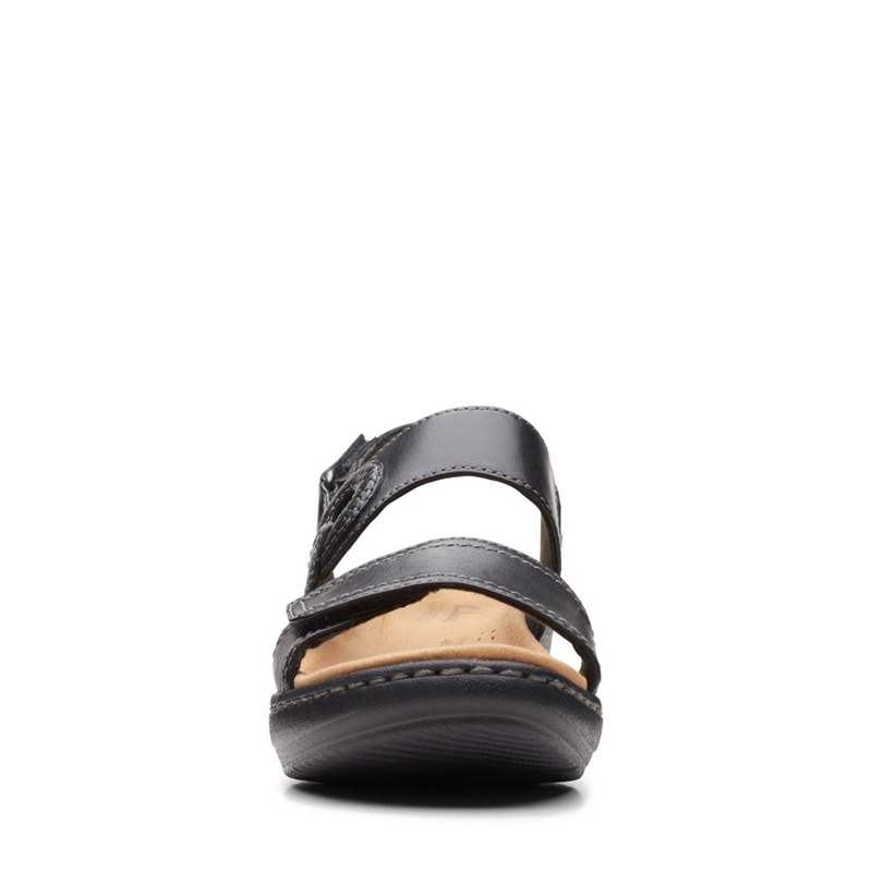 Black Clarks Merliah Opal Leather Women's Sandals | 42376-VZXO