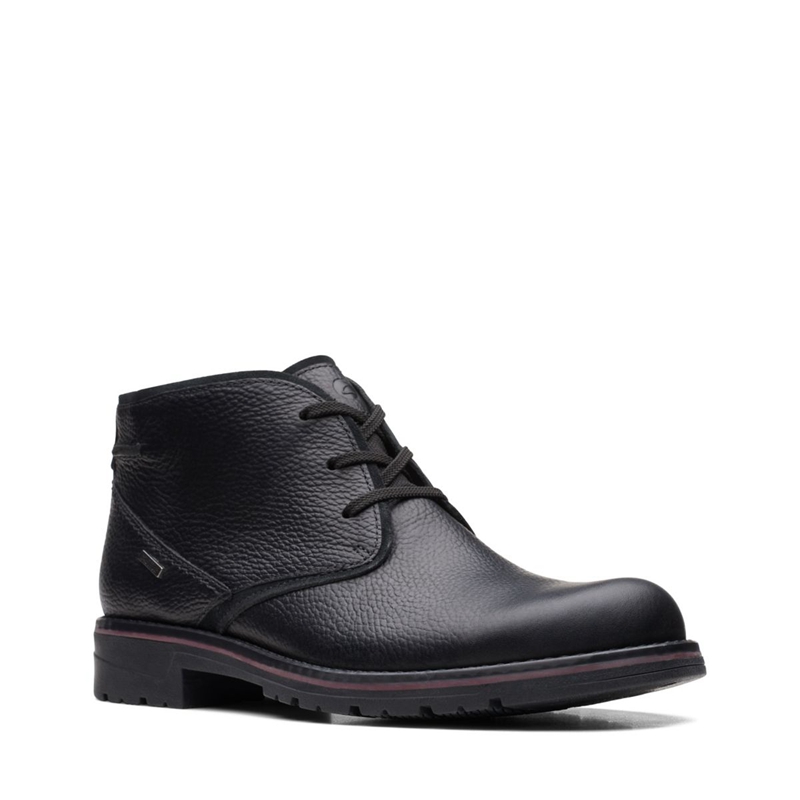 Black Clarks Morris Peak Tumbled Men's Ankle Boots | 06471-ERJL