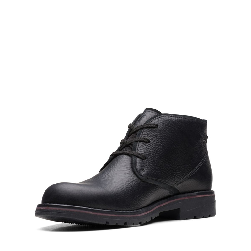 Black Clarks Morris Peak Tumbled Men's Ankle Boots | 06471-ERJL