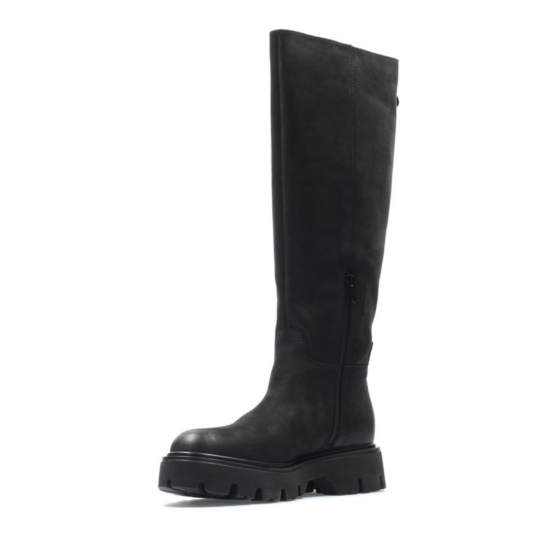 Black Clarks Motive Hi2 Nubuck Women's Knee High Boots | 14853-HZMF