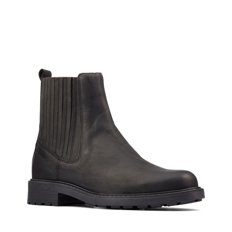 Black Clarks Orinoco2 Mid Leather Women's Chelsea Boots | 74120-HPQO