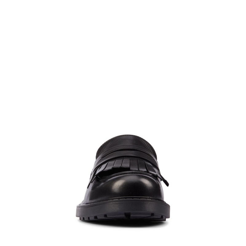 Black Clarks Orinoco 2 Blk HiShine Lea Women's Loafers | 38054-FBJS