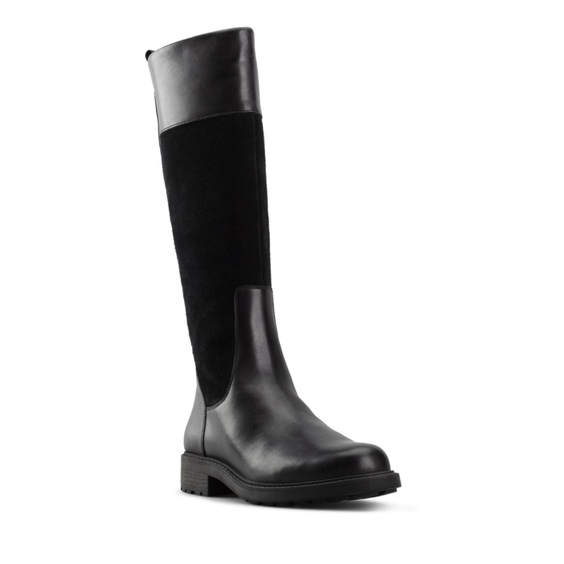 Black Clarks Orinoco 2 Hi WLined Lea Women's Knee High Boots | 01287-UNTX