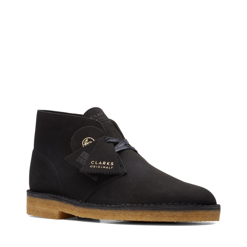 Black Clarks Pale Men's Desert Boots | 21056-RAEZ