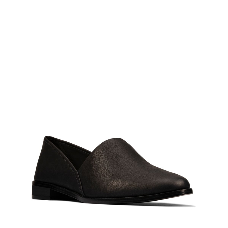 Black Clarks Pure Easy Leather Women's Pumps | 54796-IEDL