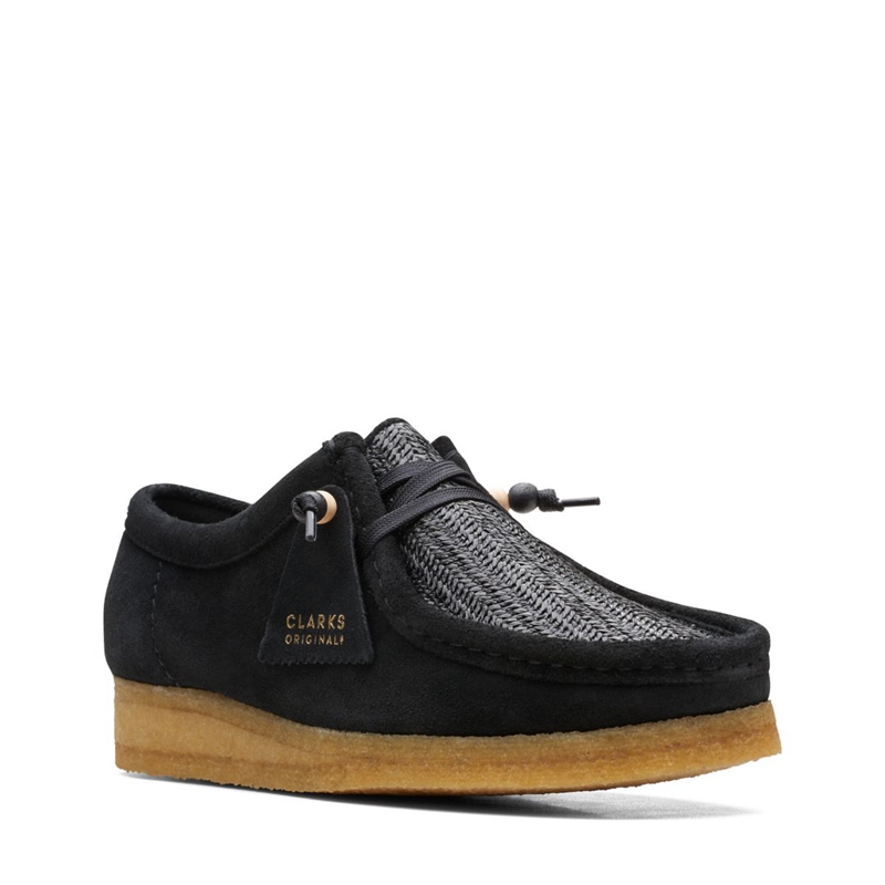 Black Clarks Raffia Women's Desert Boots | 85791-YHDQ