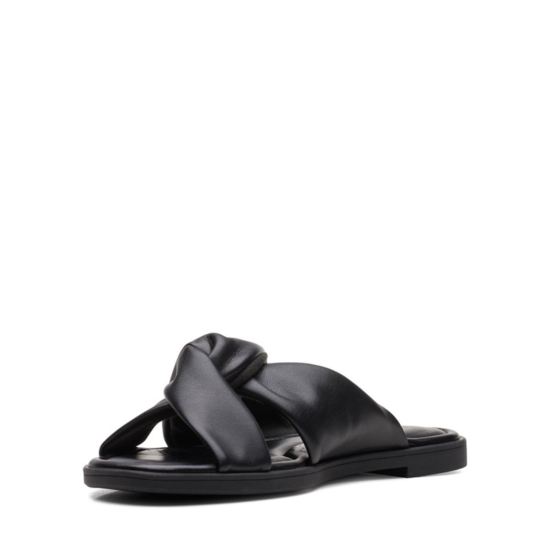 Black Clarks Reyna Twist Synthetic Women's Sandals | 70268-AGJN