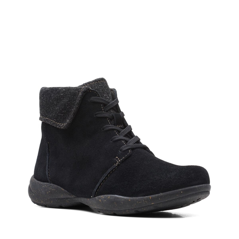 Black Clarks Roseville Lace Sde Women's Desert Boots | 21340-DXQU