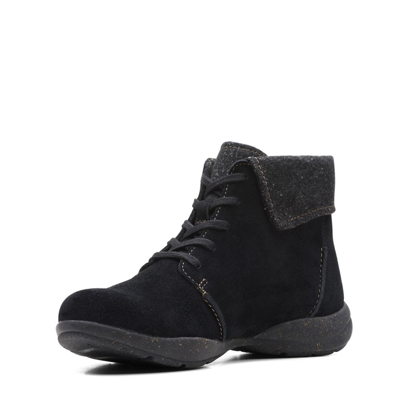 Black Clarks Roseville Lace Sde Women's Desert Boots | 21340-DXQU