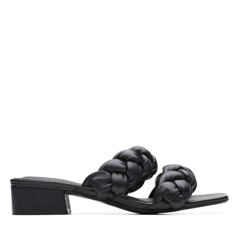 Black Clarks Seren25 Braid Leather Women\'s Sandals | 10984-PNYI