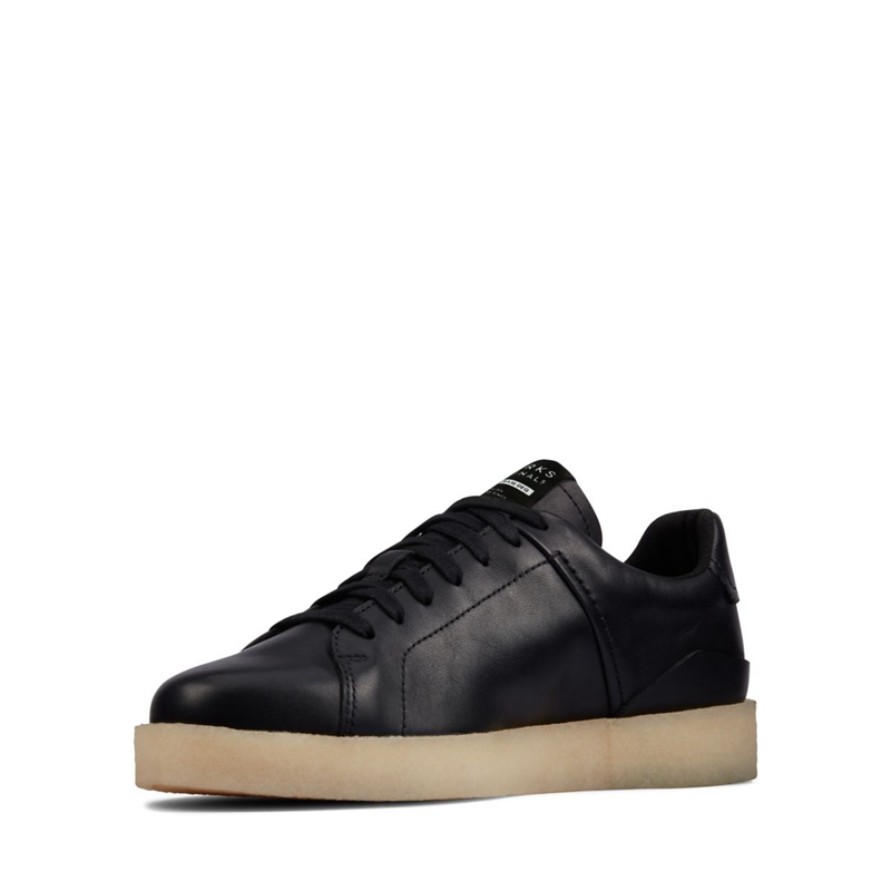 Black Clarks Tormatch Leather Men's Sneakers | 20657-OVCS