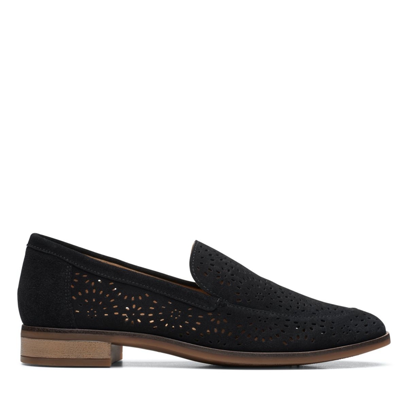 Black Clarks Trish Calla Women\'s Slip Ons | 90742-KYZM