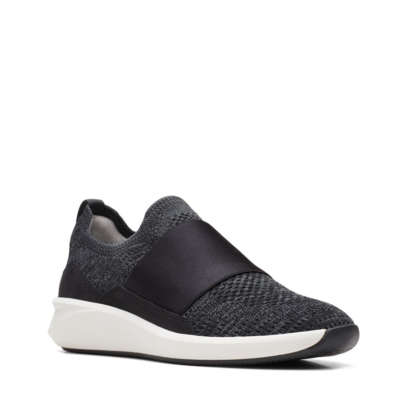 Black Clarks Un Rio Knit Knit Women's Sneakers | 48735-LRAG