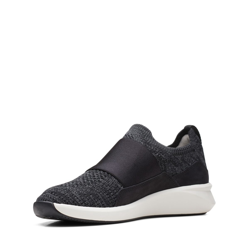 Black Clarks Un Rio Knit Knit Women's Sneakers | 48735-LRAG