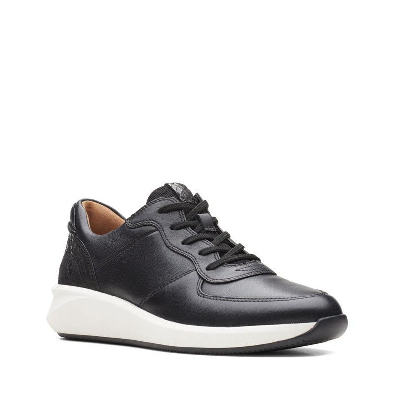 Black Clarks Un Rio Sprint Combi Lea Women's Sneakers | 10236-CRUI