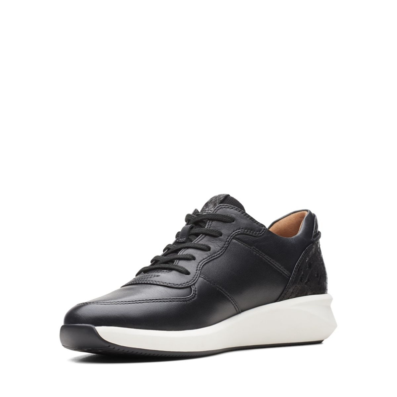 Black Clarks Un Rio Sprint Combi Lea Women's Sneakers | 10236-CRUI