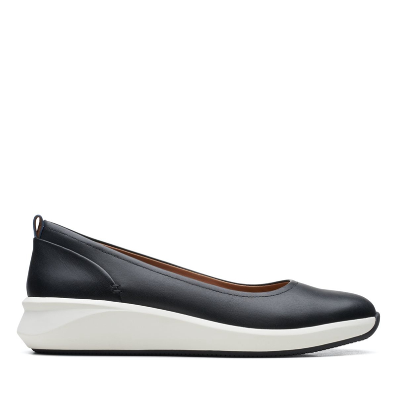 Black Clarks Un Rio Vibe Leather Women\'s Pumps | 91752-GPUQ