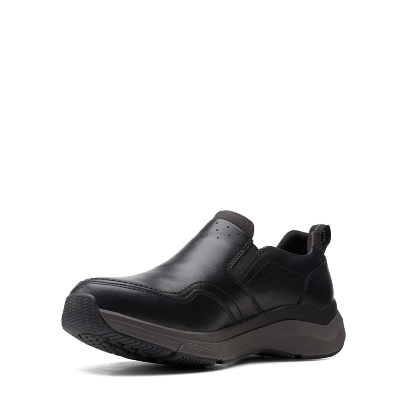 Black Clarks Wave 2.0 Edge Leather Men's Dress Shoes | 13756-NTDH