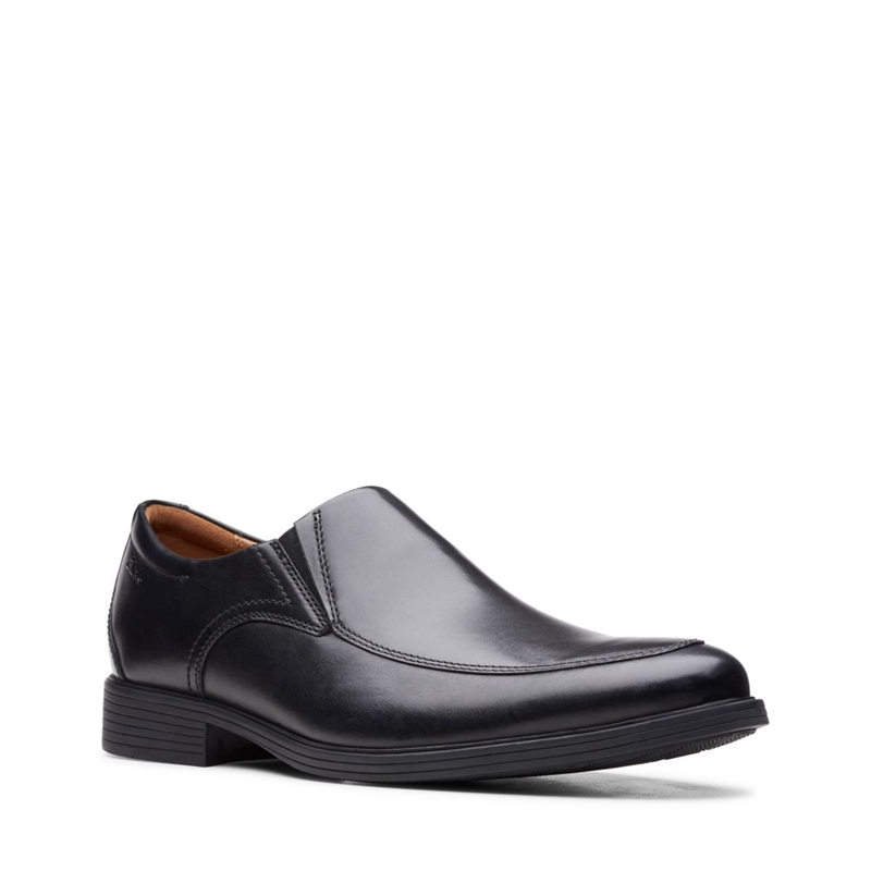 Black Clarks Whiddon Step Leather Men's Dress Shoes | 96248-MLHN