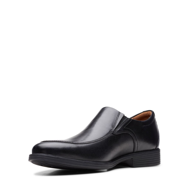 Black Clarks Whiddon Step Leather Men's Dress Shoes | 96248-MLHN