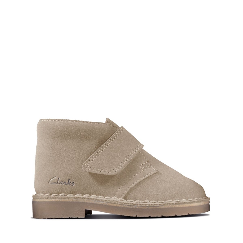 Brown Clarks 2 Toddler Sand Suede Kids\' Ankle Boots | 53096-HUVM